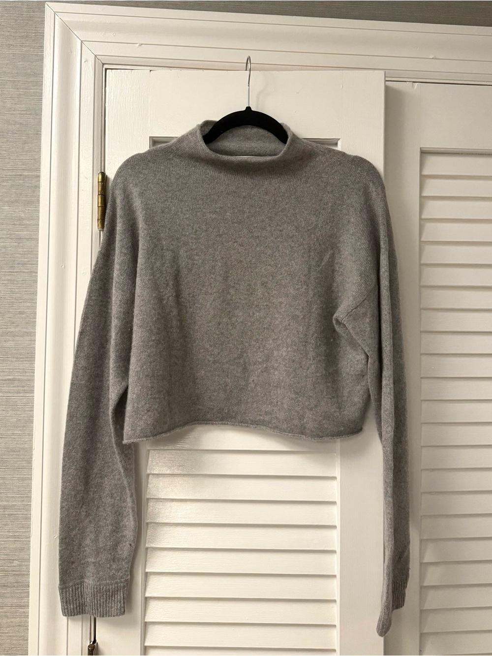 Reformation Jeans gray cashmere cropped sweater